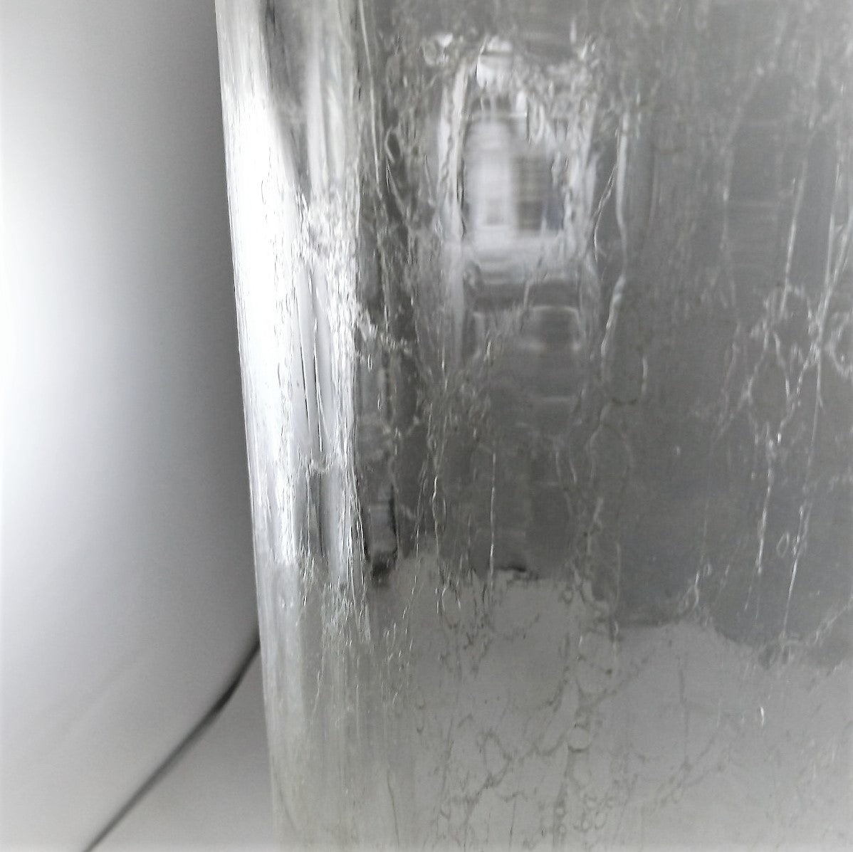 8" x 18" Clear Crackled Design Cylinder - 1/8" Thick