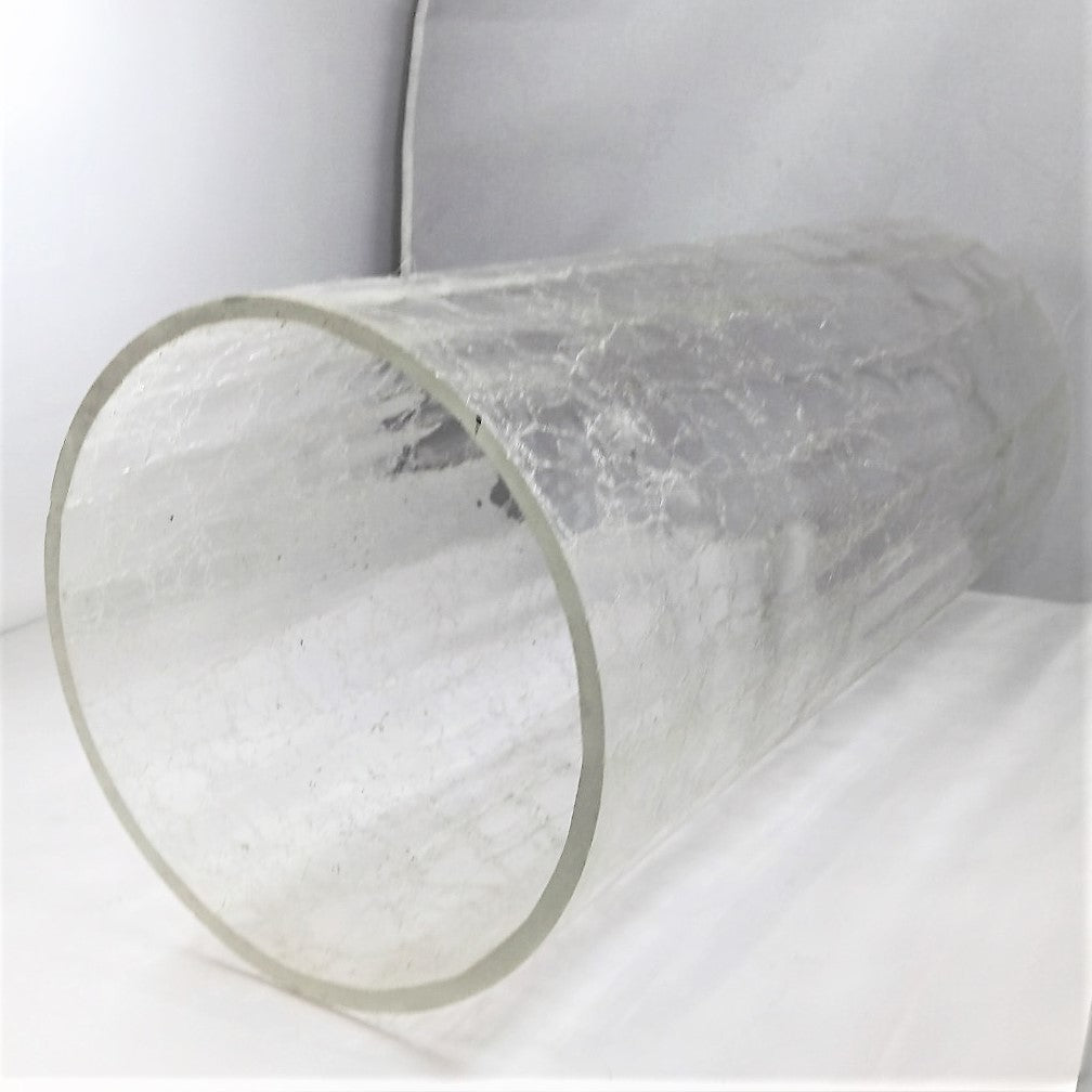 Tall crackled look cylinder 1/8 inch thick glass