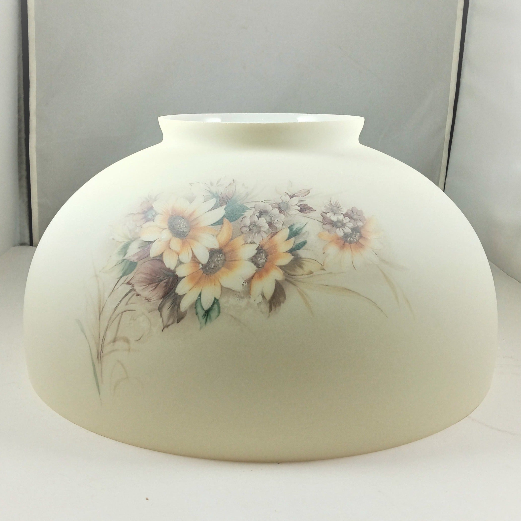 Antique White Dresden Student Shade with Wide Floral Print