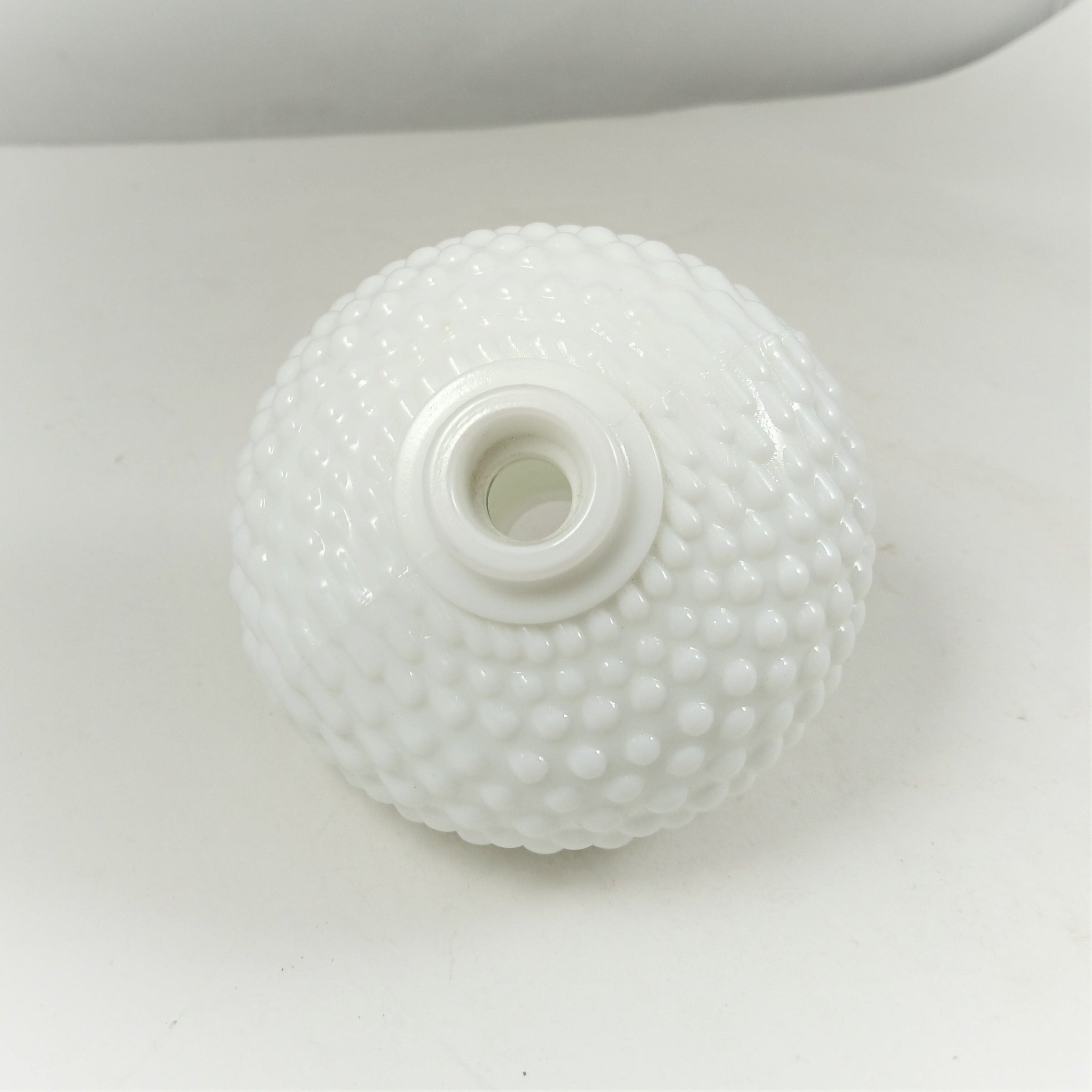 3-1/2" White Hobnail Ball Fount