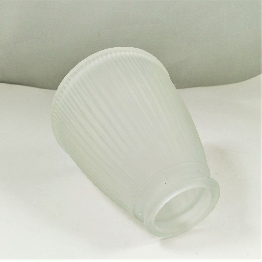 Frost Glass Ribbed Fixture Shade - 4-3/4" tall, 2-1/8" fitter *ONLY 4 LEFT*