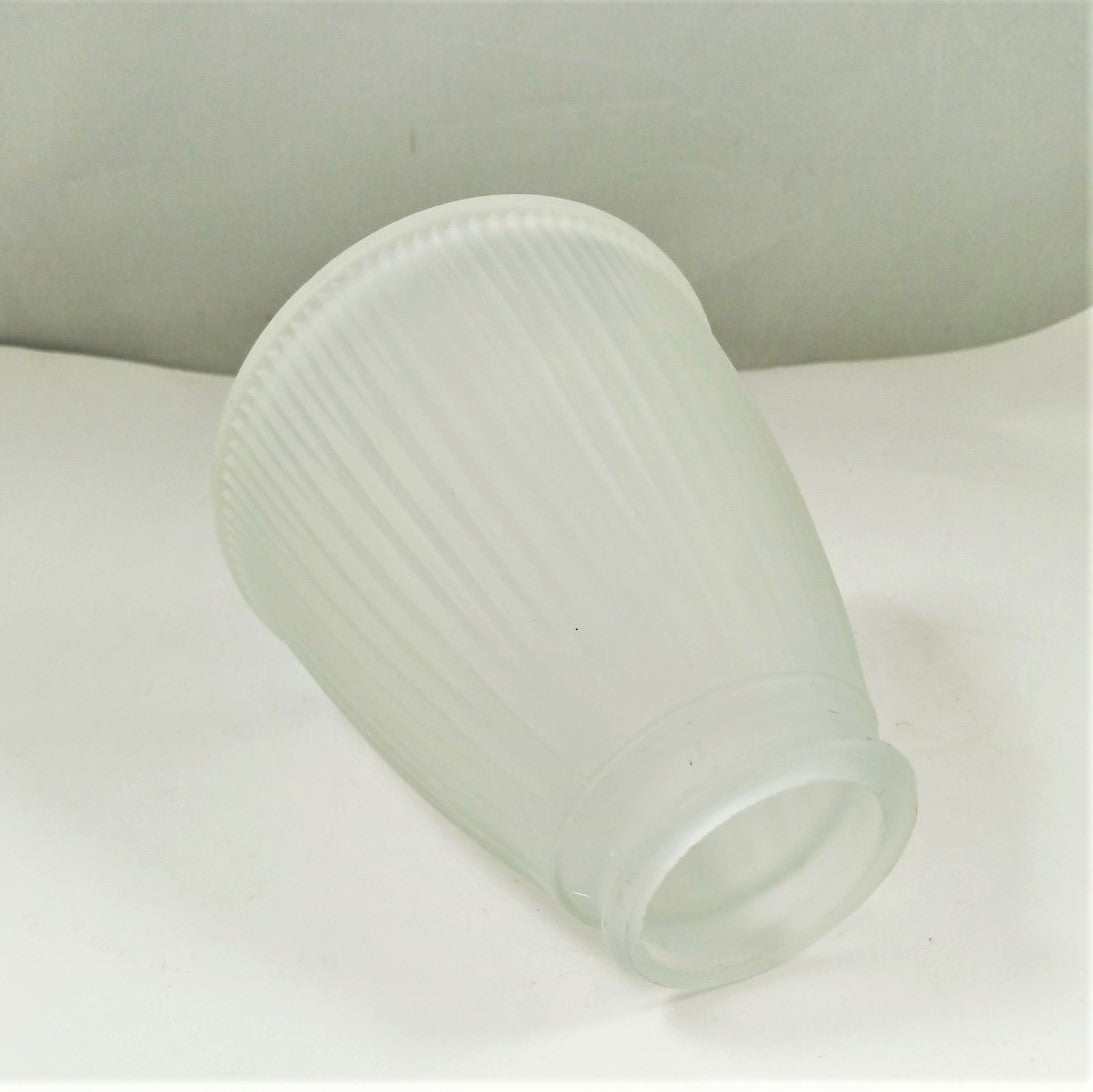 Frost Glass Ribbed Fixture Shade - 4-3/4" tall with 2-1/8" fitter *ONLY 9 LEFT*