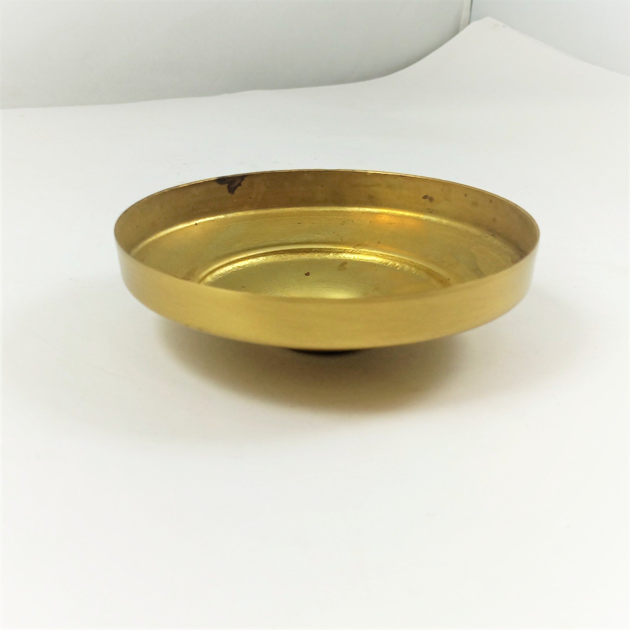 3-1/2" Brushed & Lacquered Deep Brass Cap with 1/2" Edge