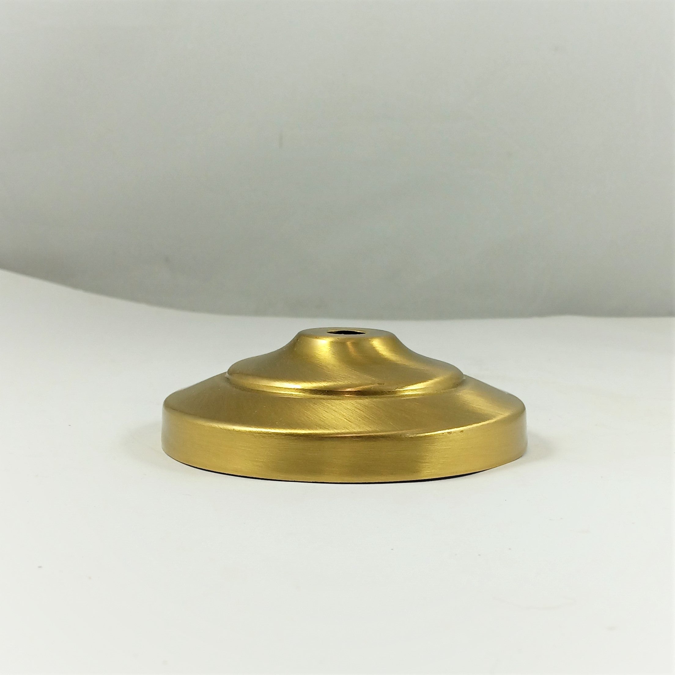 2-1/2" Brushed & Lacquered Brass Deep Vase Cap with 1/2" Edge