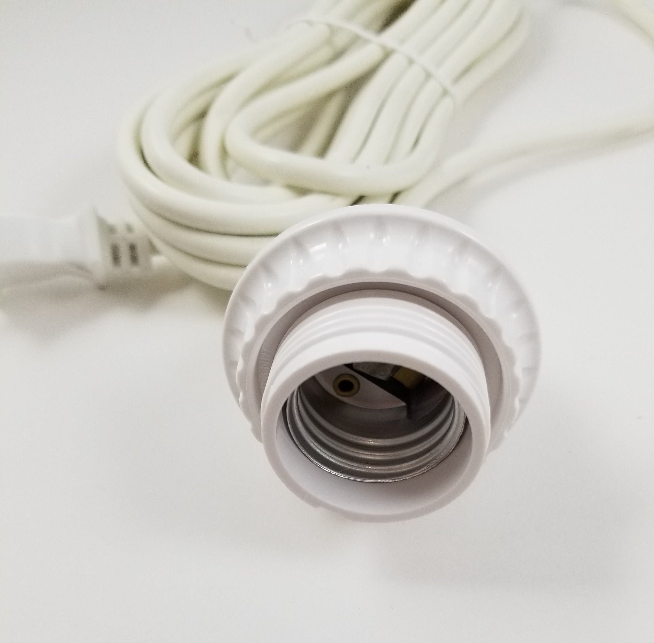 White Corded Socket for Hanging Light Fixture