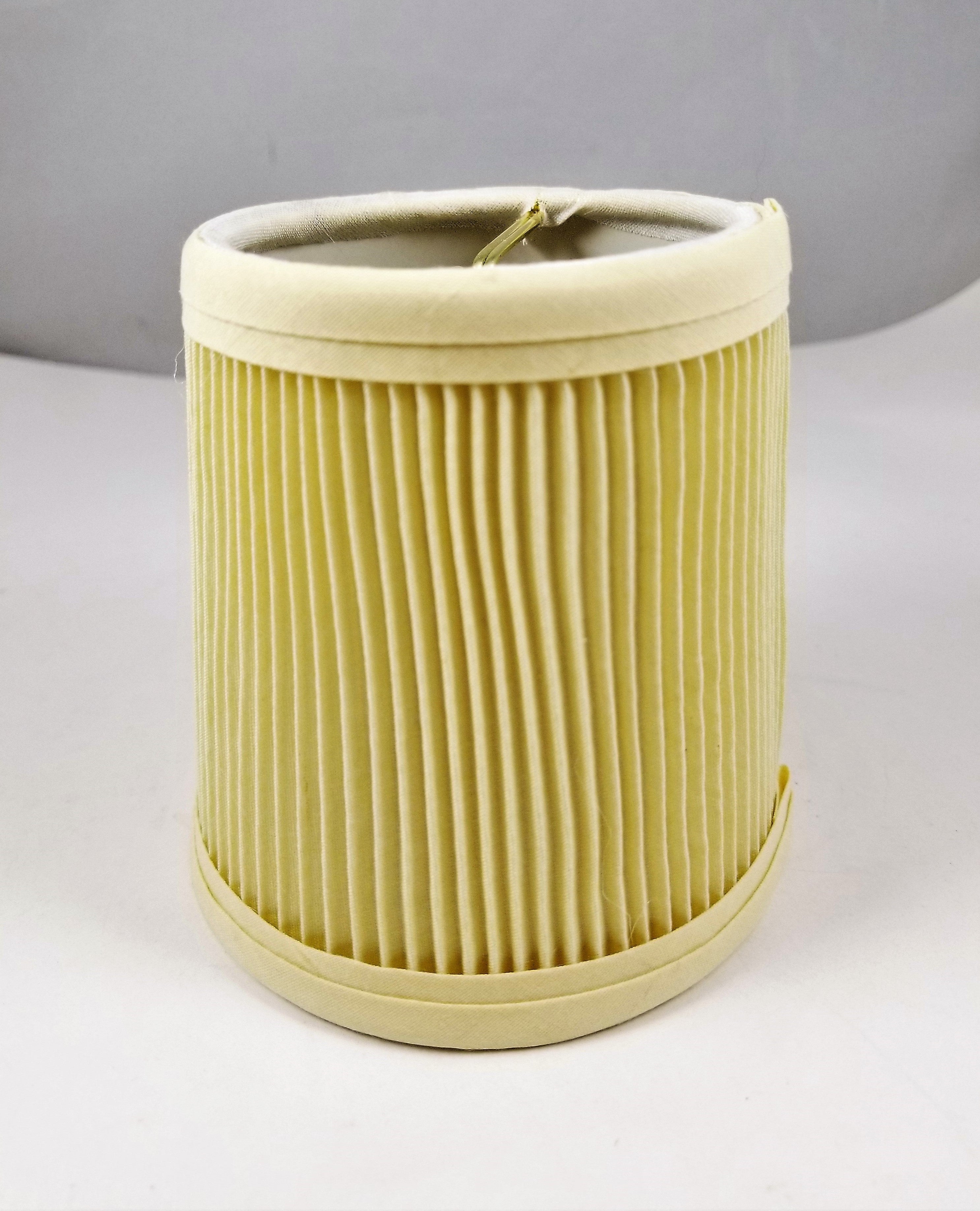 Pleated Clip-On Cloth Lamp Shade in Beige - 3"x 4"