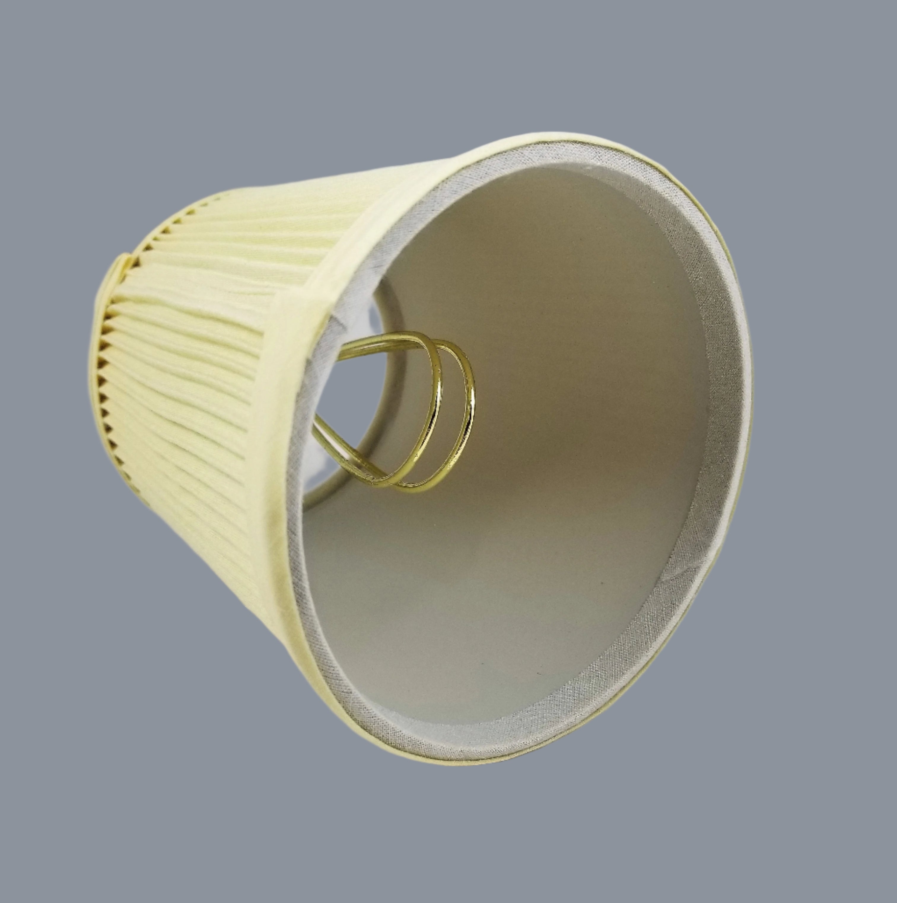 Pleated Clip-On Cloth Lamp Shade in Beige - 3"x 4"