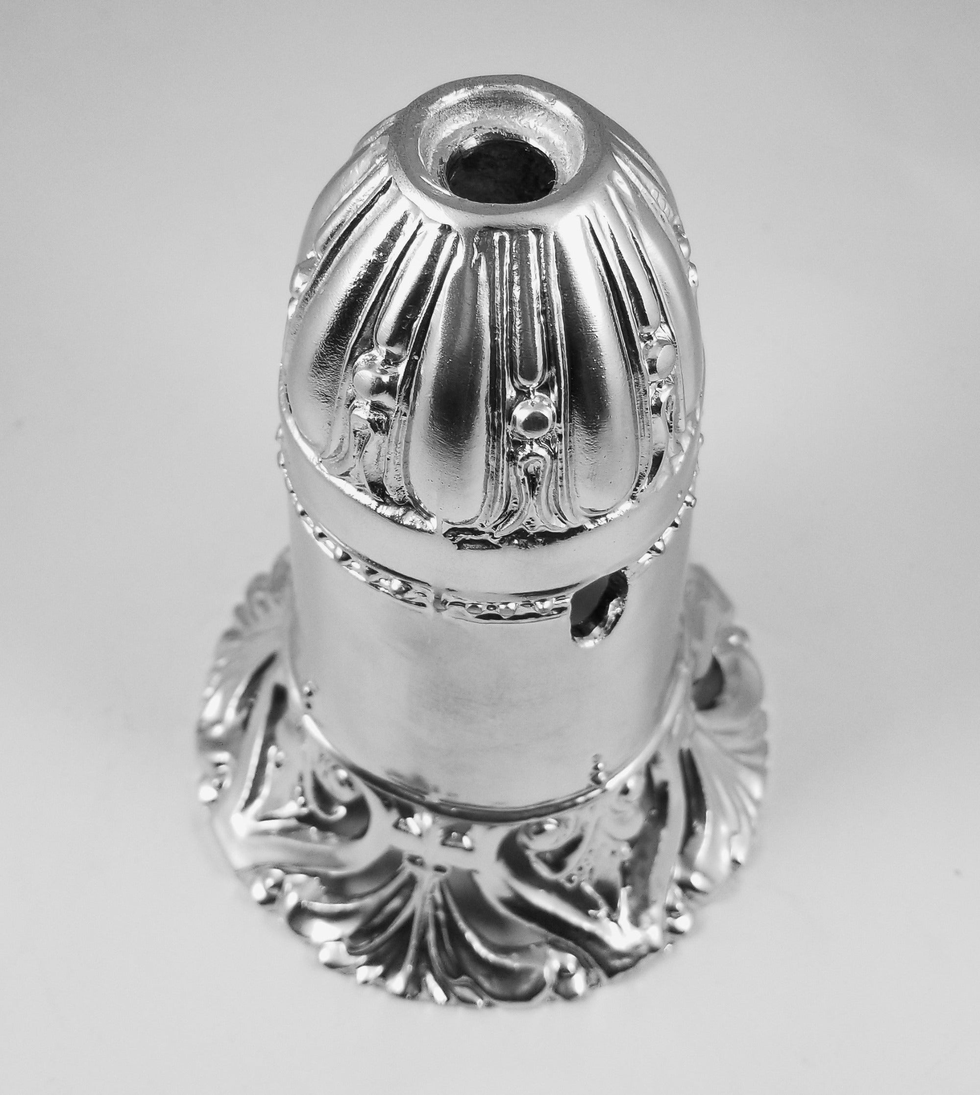 Decorative Torchiere Shade Holder - White Metal Material