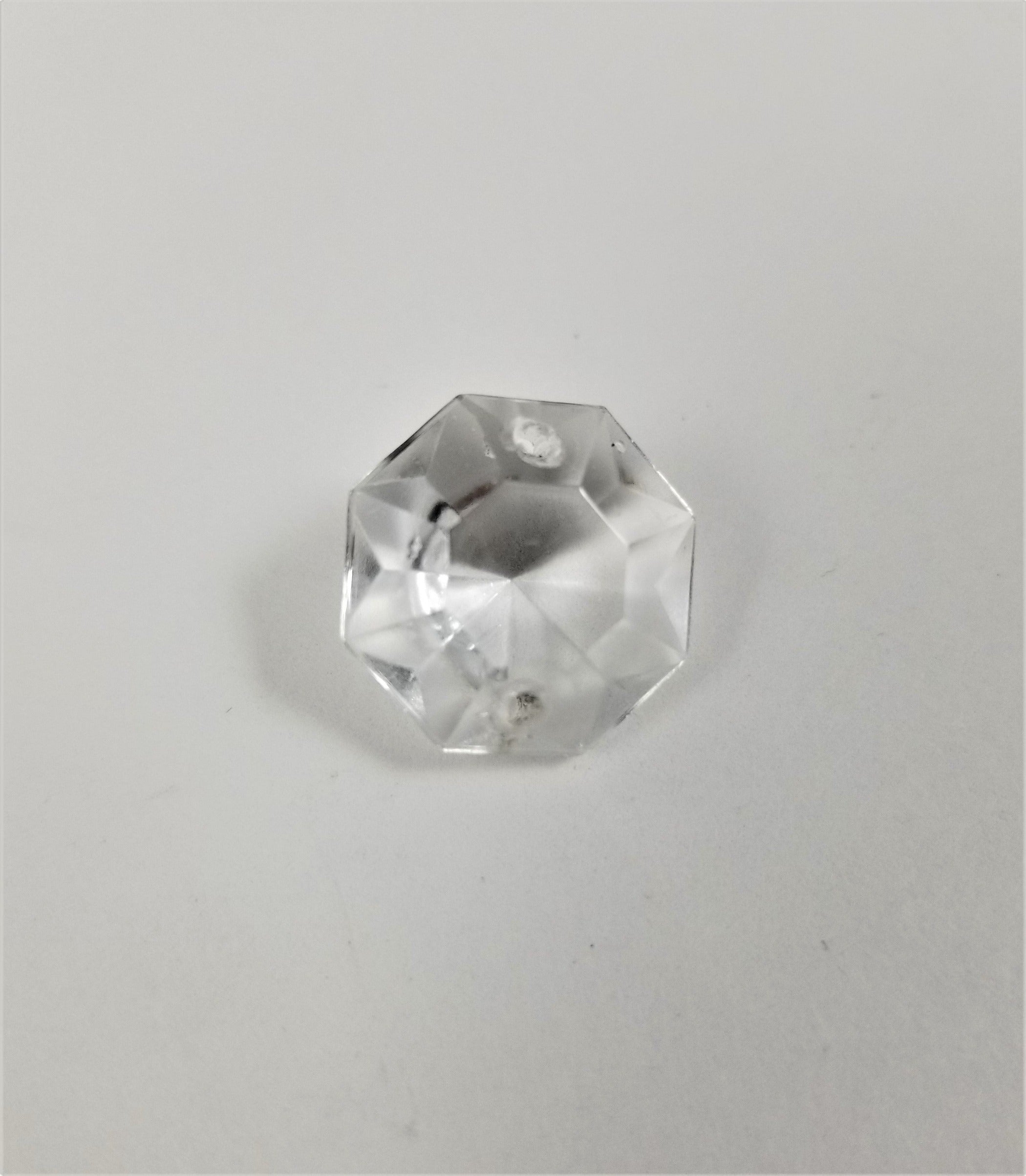 Octagonal Crystal Jewel with 2 hole ends - IMPORTED