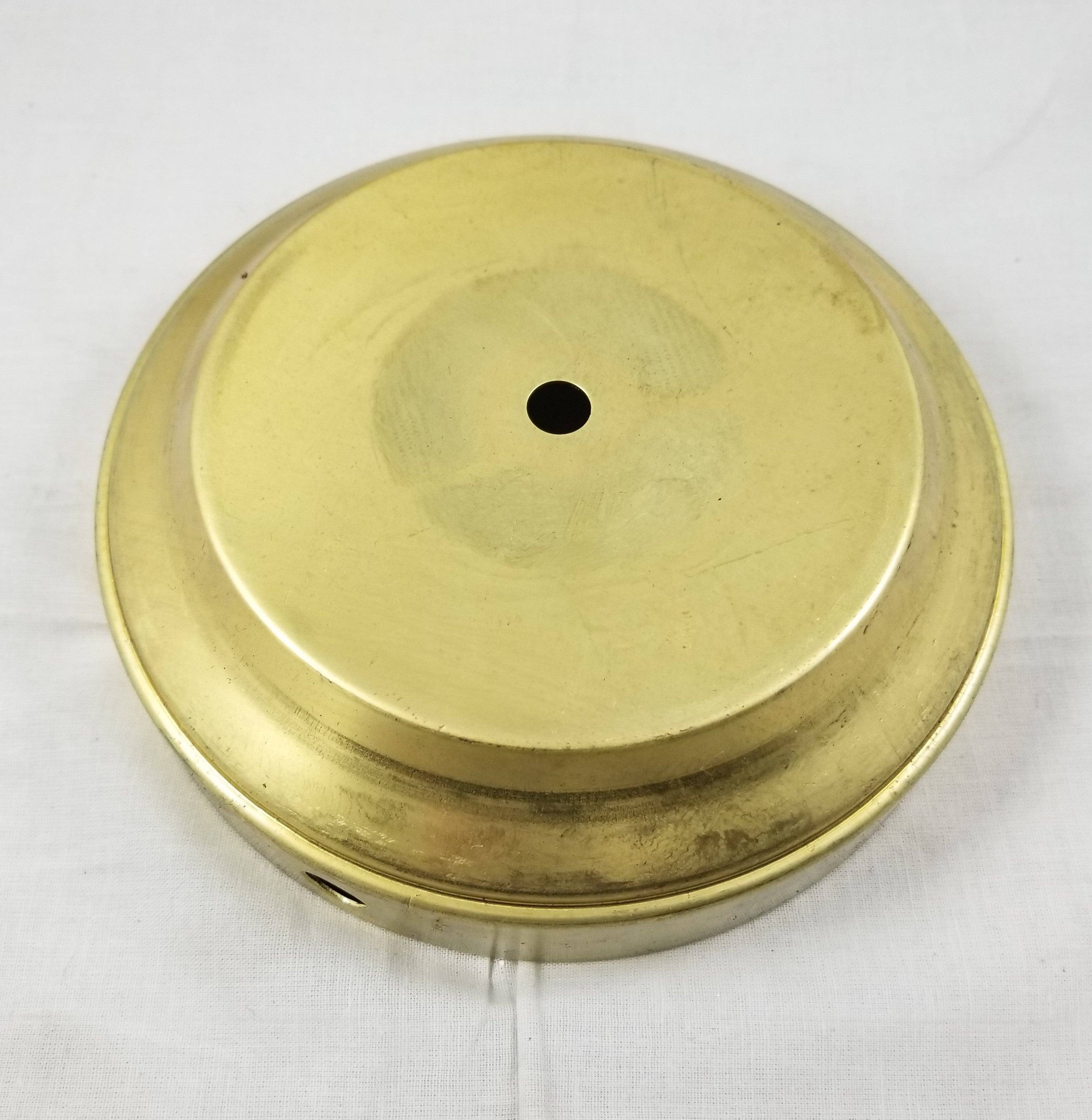 4-5/8" Spun Brass Base w/ Wireway - Unfinished