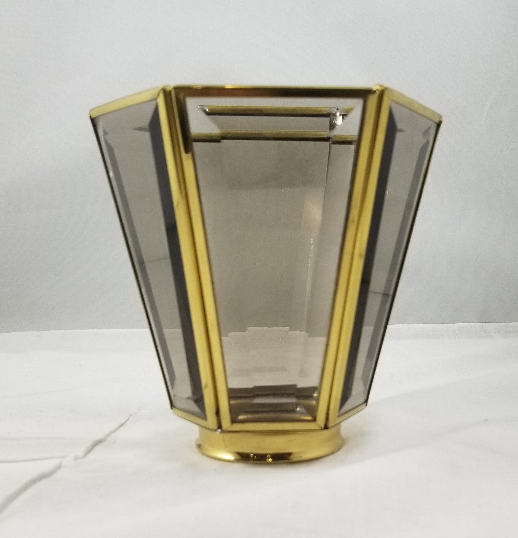 Smoke Glass Panel Fixture Shade for a 2-1/4" fitter -  4.5" Tall