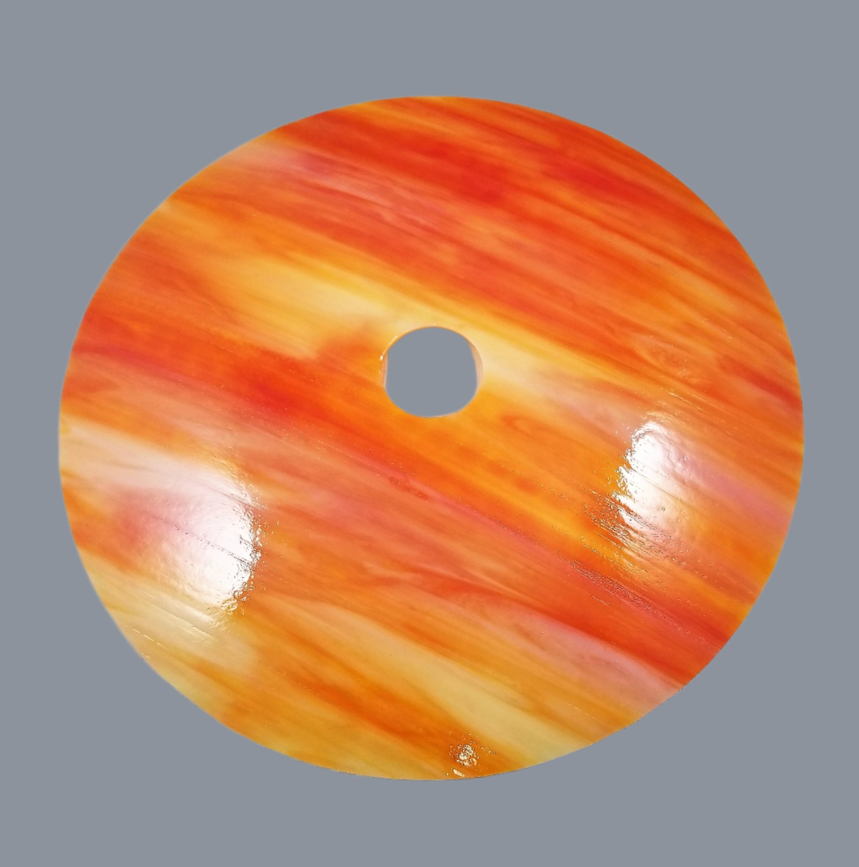 11-1/2" Orange Slag Glass Pendant Shade