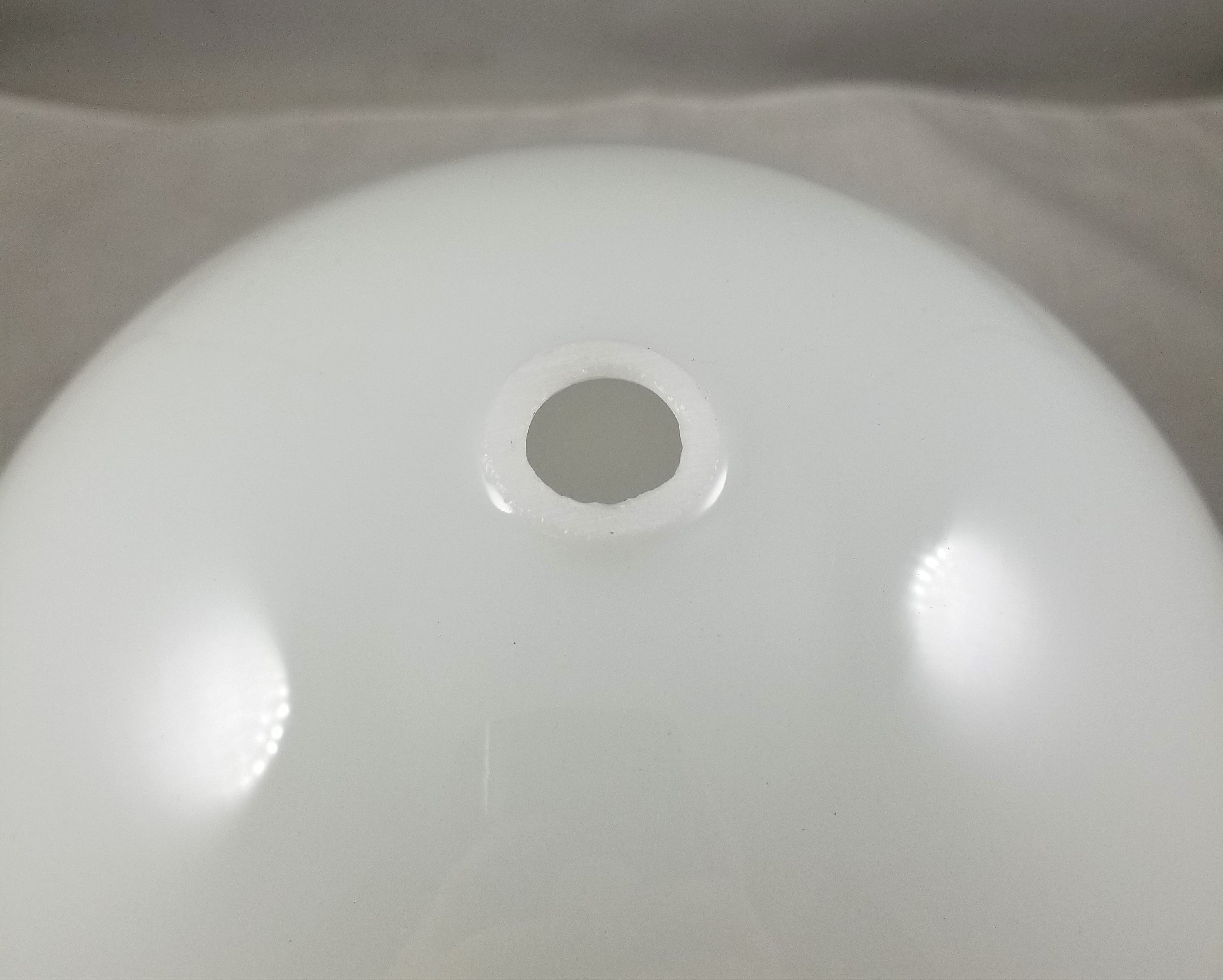 8" High Gloss Opal Glass Globe w/ 4" size fitter