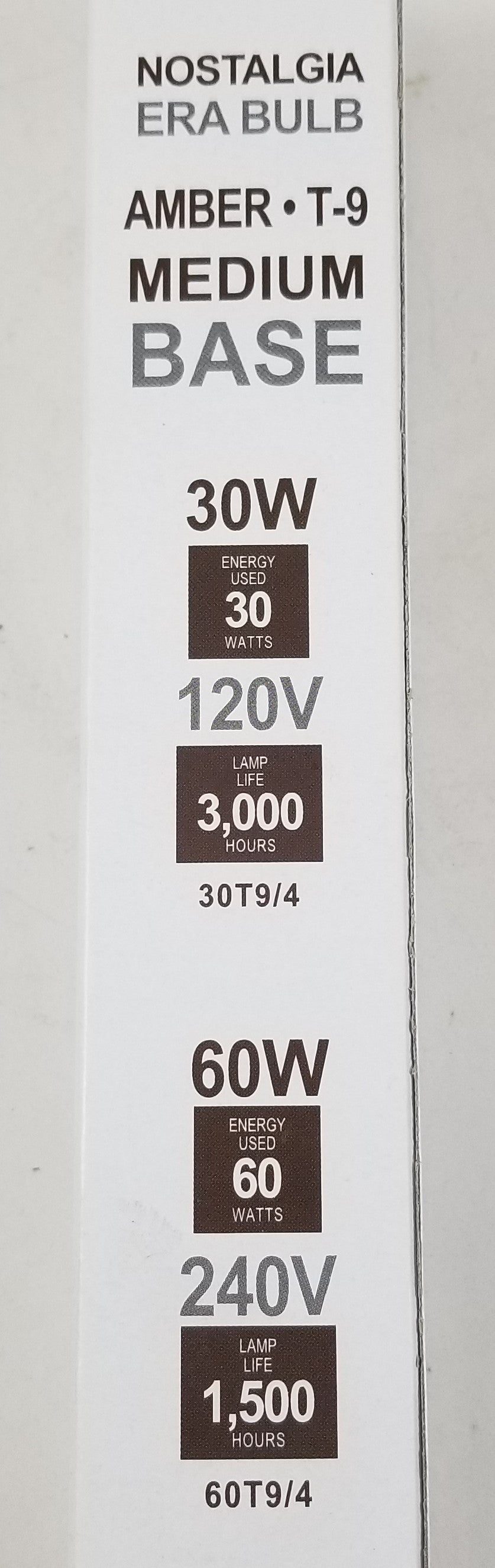 Multi Voltage, T-9 Amber Tubular Bulb - 7" Long - 120 Volt